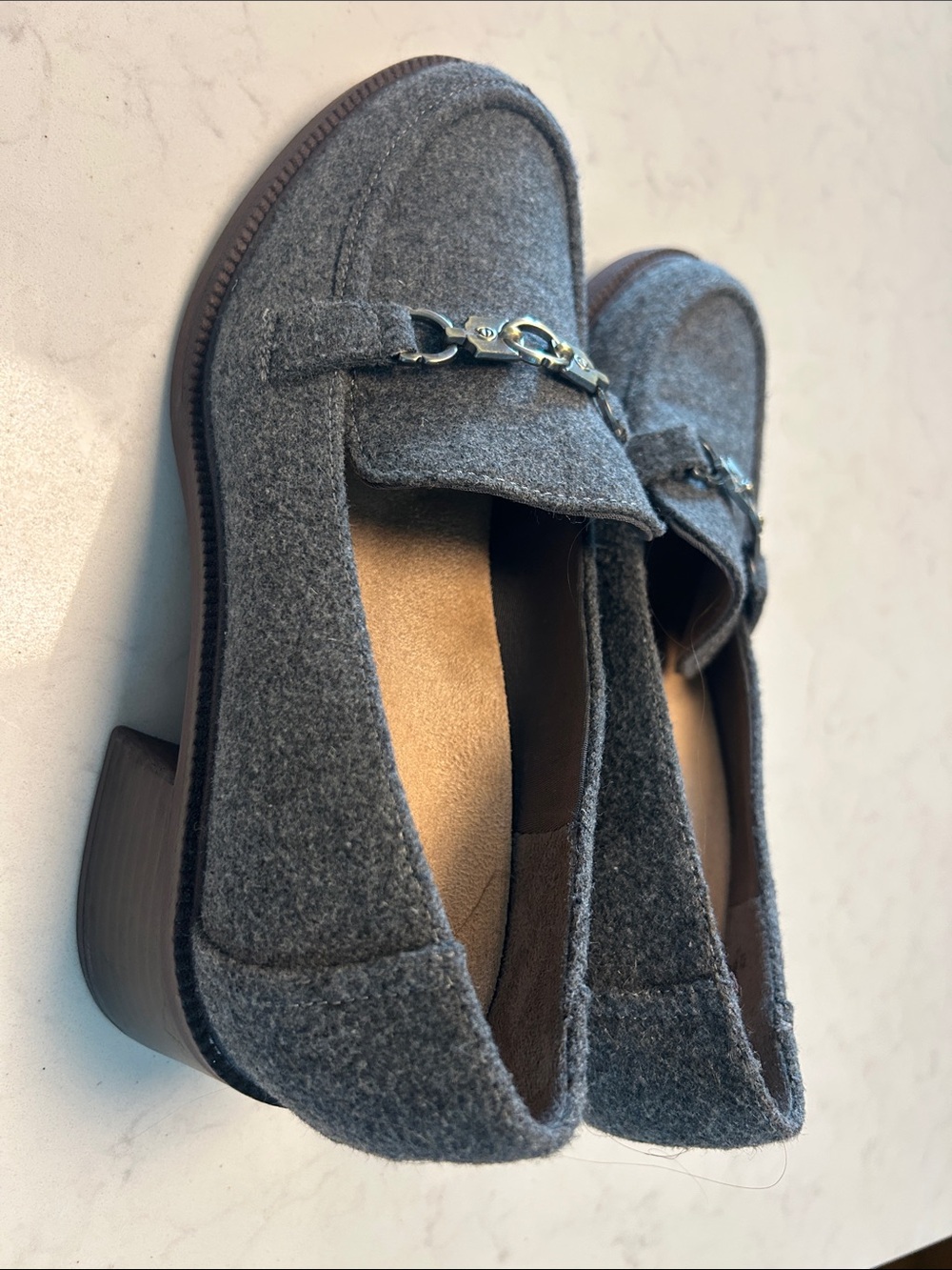 Dr Scholls grey wool loafers, women's size 7.5